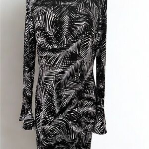 Michael Kors Monochrome Long Sleeve Dress